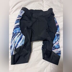 Black and Multicolor Athletic Cycling Shorts